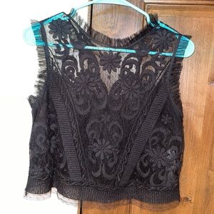 zara black lace top